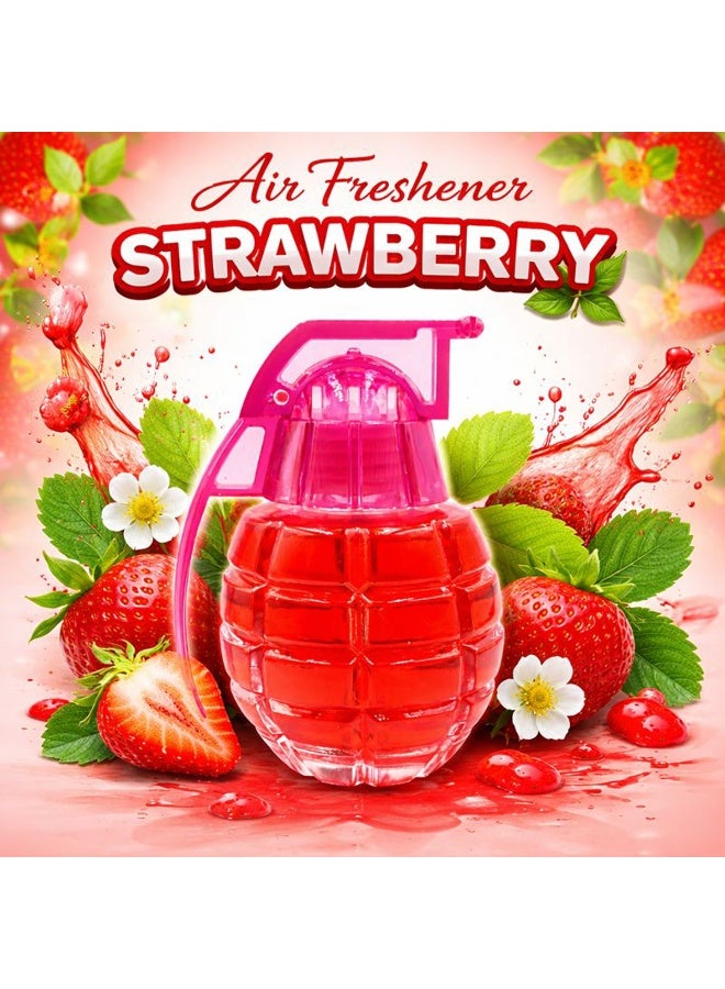 ان جي معطر جو برائحة الفراولة على شكل قنبلة 794-519 للسيارة والمنزل والمكتب والغرفة ولوحة القيادة والطاولة، مانع للتسرب، يدوم طويلاً، مزيل للروائح، مزخرف، محمول، مناسب لجميع الأحوال الجوية، للاستخدام في المركبات وغرفة النوم وغرفة المعيشة والحمام ومكان العمل والسفر، صغير الحجم وقابل لإعادة التعبئة. - Image 2